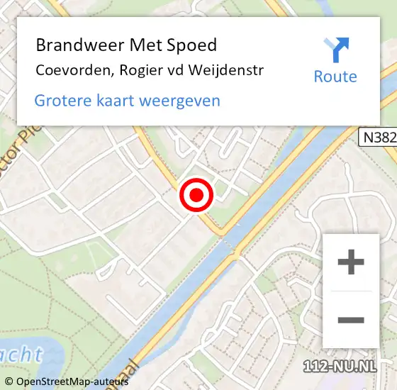 Locatie op kaart van de 112 melding: Brandweer Met Spoed Naar Coevorden, Rogier vd Weijdenstr op 5 april 2022 07:42