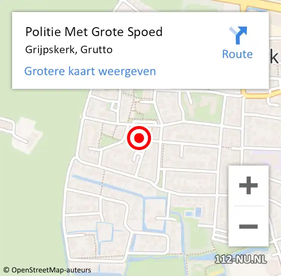 Locatie op kaart van de 112 melding: Politie Met Grote Spoed Naar Grijpskerk, Grutto op 5 april 2022 08:20