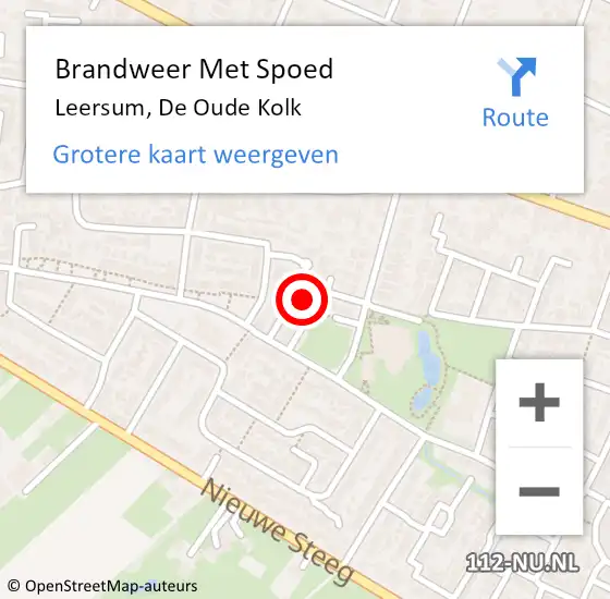 Locatie op kaart van de 112 melding: Brandweer Met Spoed Naar Leersum, De Oude Kolk op 5 april 2022 08:31