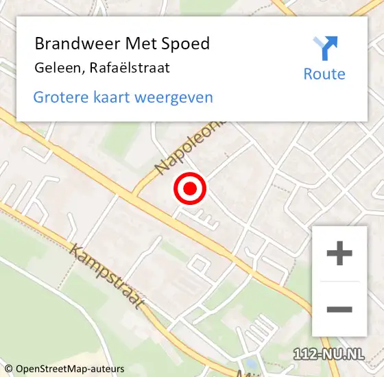 Locatie op kaart van de 112 melding: Brandweer Met Spoed Naar Geleen, Rafaëlstraat op 5 april 2022 09:19