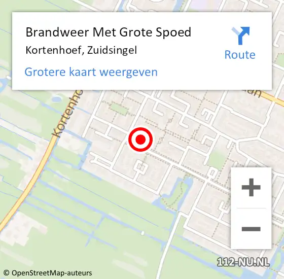 Locatie op kaart van de 112 melding: Brandweer Met Grote Spoed Naar Kortenhoef, Zuidsingel op 13 juli 2014 11:57