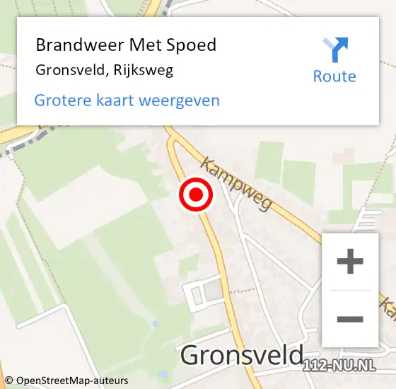 Locatie op kaart van de 112 melding: Brandweer Met Spoed Naar Gronsveld, Rijksweg op 5 april 2022 09:28