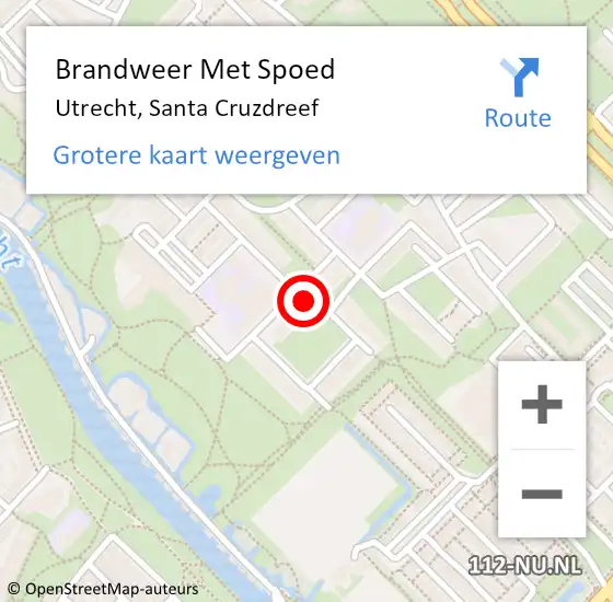 Locatie op kaart van de 112 melding: Brandweer Met Spoed Naar Utrecht, Santa Cruzdreef op 5 april 2022 09:45