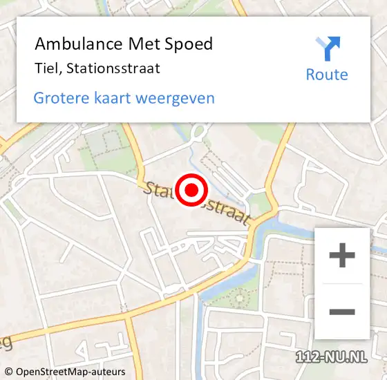 Locatie op kaart van de 112 melding: Ambulance Met Spoed Naar Tiel, Stationsstraat op 5 april 2022 10:03