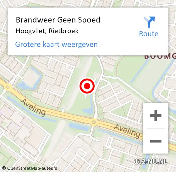 Locatie op kaart van de 112 melding: Brandweer Geen Spoed Naar Hoogvliet, Rietbroek op 5 april 2022 10:11