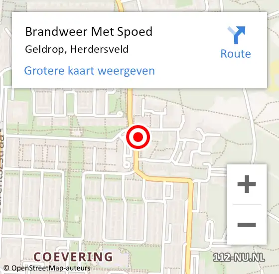 Locatie op kaart van de 112 melding: Brandweer Met Spoed Naar Geldrop, Herdersveld op 5 april 2022 10:24