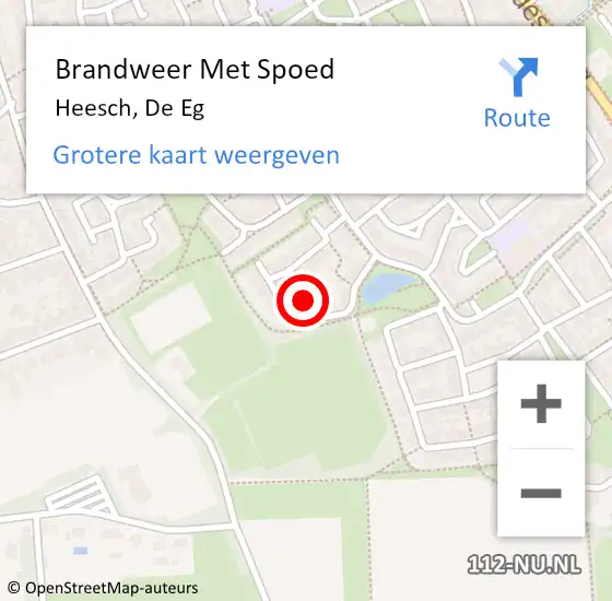 Locatie op kaart van de 112 melding: Brandweer Met Spoed Naar Heesch, De Eg op 5 april 2022 10:31