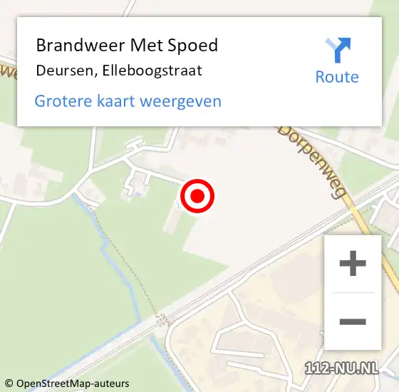 Locatie op kaart van de 112 melding: Brandweer Met Spoed Naar Deursen, Elleboogstraat op 5 april 2022 10:57