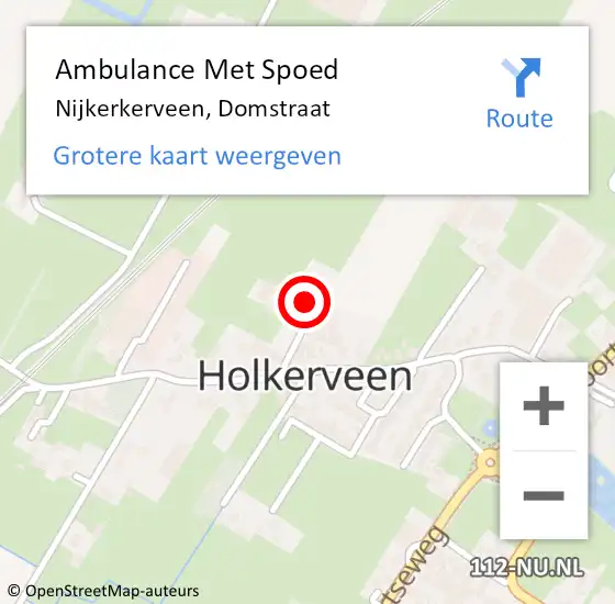 Locatie op kaart van de 112 melding: Ambulance Met Spoed Naar Nijkerkerveen, Domstraat op 5 april 2022 11:13