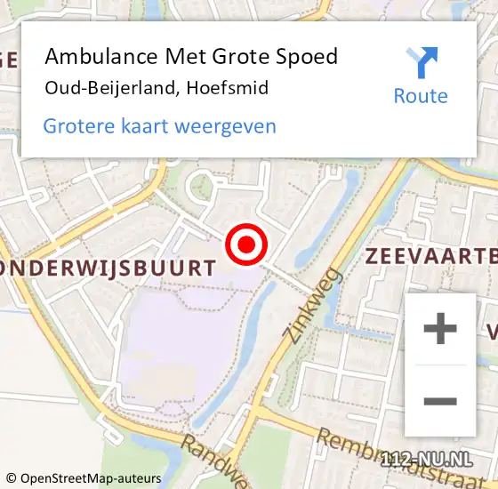 Locatie op kaart van de 112 melding: Ambulance Met Grote Spoed Naar Oud-Beijerland, Hoefsmid op 5 april 2022 11:33