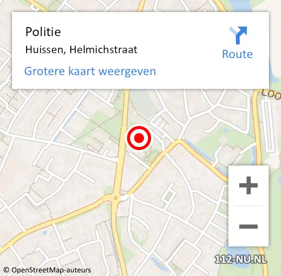 Locatie op kaart van de 112 melding: Politie Huissen, Helmichstraat op 5 april 2022 11:42