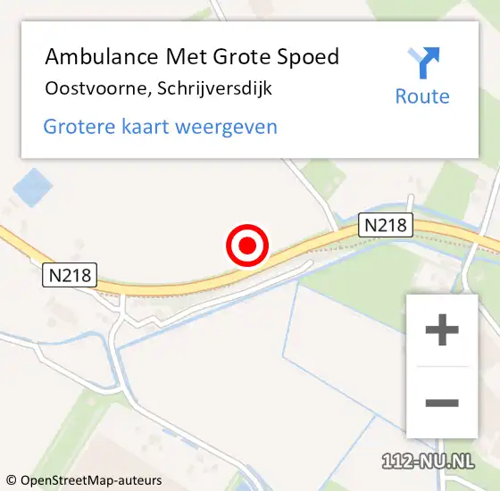 Locatie op kaart van de 112 melding: Ambulance Met Grote Spoed Naar Oostvoorne, Schrijversdijk op 5 april 2022 11:46