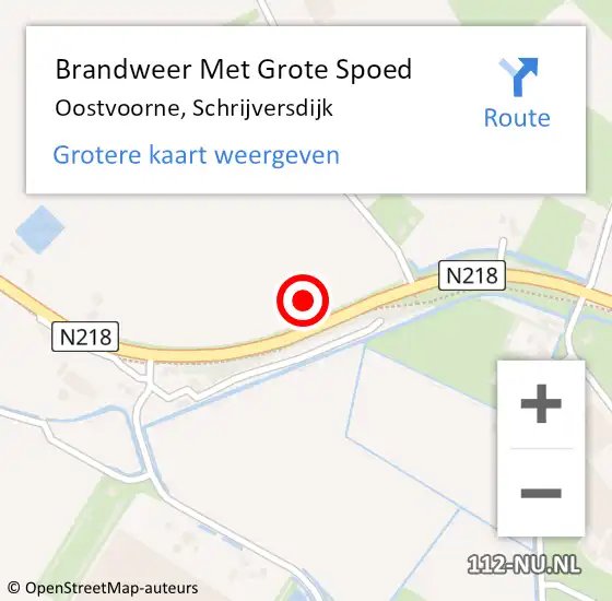 Locatie op kaart van de 112 melding: Brandweer Met Grote Spoed Naar Oostvoorne, Schrijversdijk op 5 april 2022 11:46