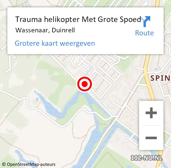 Locatie op kaart van de 112 melding: Trauma helikopter Met Grote Spoed Naar Wassenaar, Duinrell op 5 april 2022 12:59