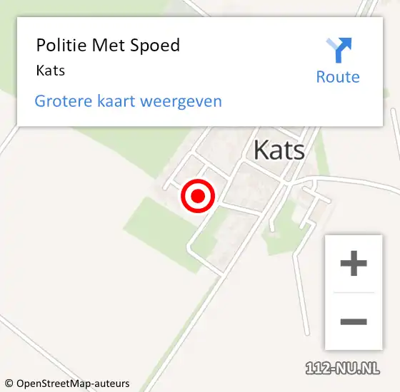 Locatie op kaart van de 112 melding: Politie Met Spoed Naar Kats op 5 april 2022 13:26