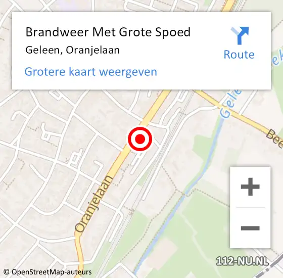 Locatie op kaart van de 112 melding: Brandweer Met Grote Spoed Naar Geleen, Oranjelaan op 5 april 2022 13:32