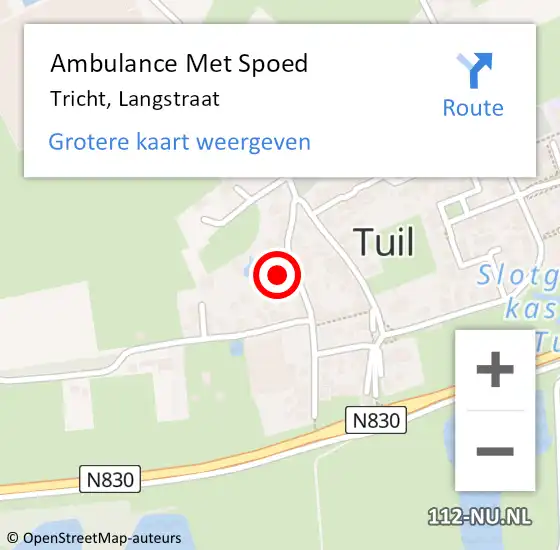 Locatie op kaart van de 112 melding: Ambulance Met Spoed Naar Tricht, Langstraat op 5 april 2022 13:35