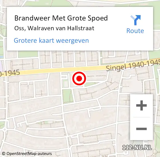 Locatie op kaart van de 112 melding: Brandweer Met Grote Spoed Naar Oss, Walraven van Hallstraat op 5 april 2022 14:09