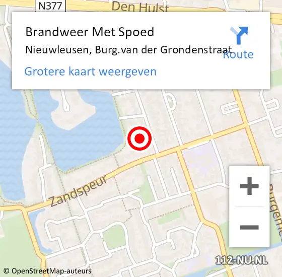 Locatie op kaart van de 112 melding: Brandweer Met Spoed Naar Nieuwleusen, Burg.van der Grondenstraat op 5 april 2022 14:32