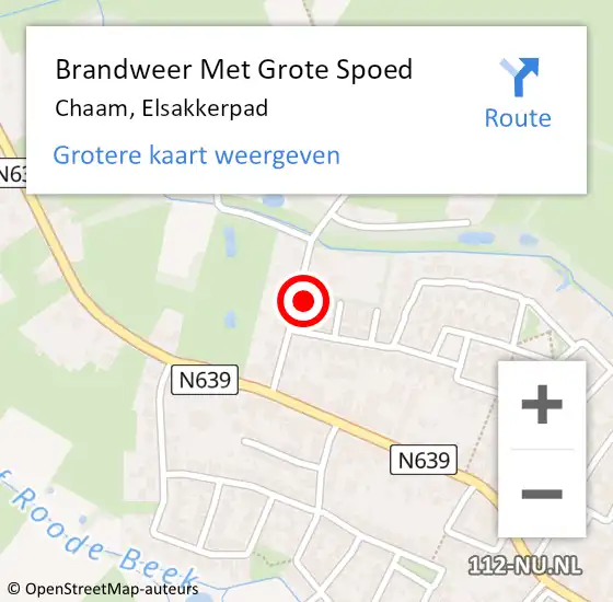 Locatie op kaart van de 112 melding: Brandweer Met Grote Spoed Naar Chaam, Elsakkerpad op 5 april 2022 15:12