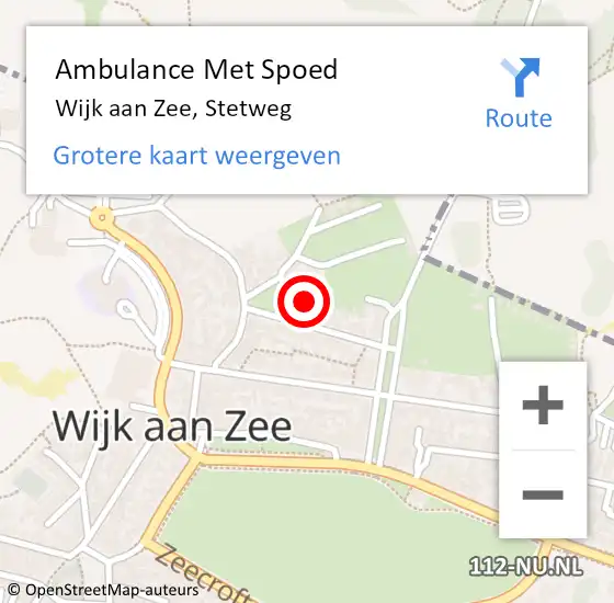 Locatie op kaart van de 112 melding: Ambulance Met Spoed Naar Wijk aan Zee, Stetweg op 5 april 2022 15:13