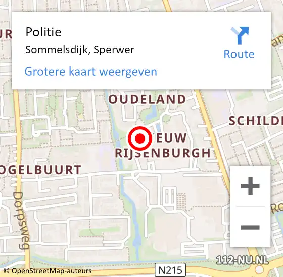 Locatie op kaart van de 112 melding: Politie Sommelsdijk, Sperwer op 5 april 2022 15:39
