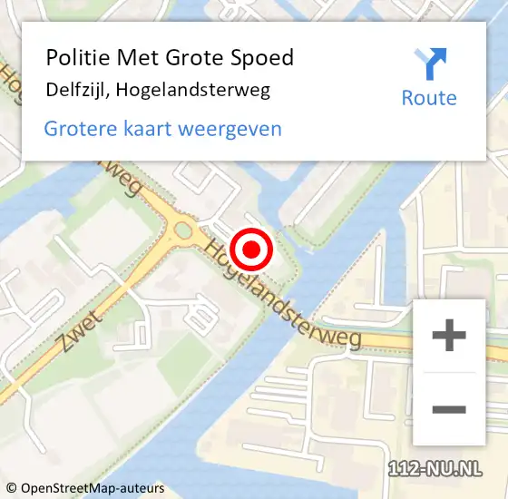 Locatie op kaart van de 112 melding: Politie Met Grote Spoed Naar Delfzijl, Hogelandsterweg op 5 april 2022 15:51