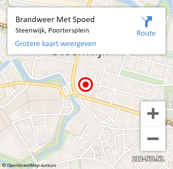 Locatie op kaart van de 112 melding: Brandweer Met Spoed Naar Steenwijk, Poortersplein op 5 april 2022 16:49