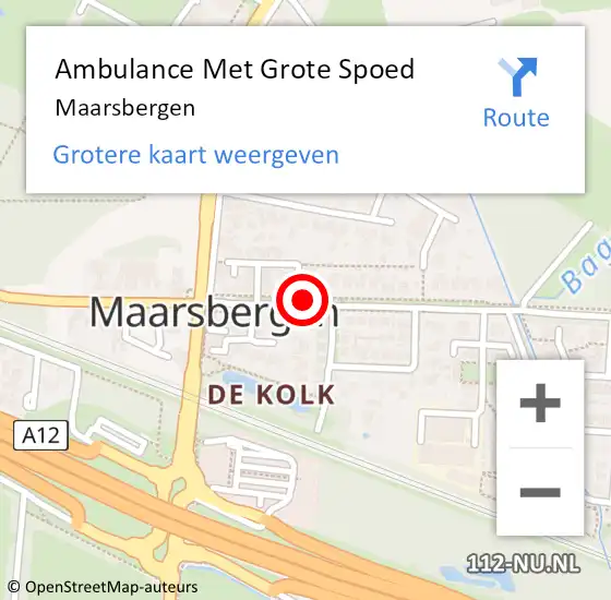 Locatie op kaart van de 112 melding: Ambulance Met Grote Spoed Naar Maarsbergen op 5 april 2022 16:50