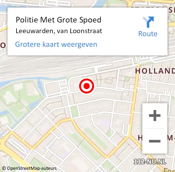 Locatie op kaart van de 112 melding: Politie Met Grote Spoed Naar Leeuwarden, van Loonstraat op 5 april 2022 17:55