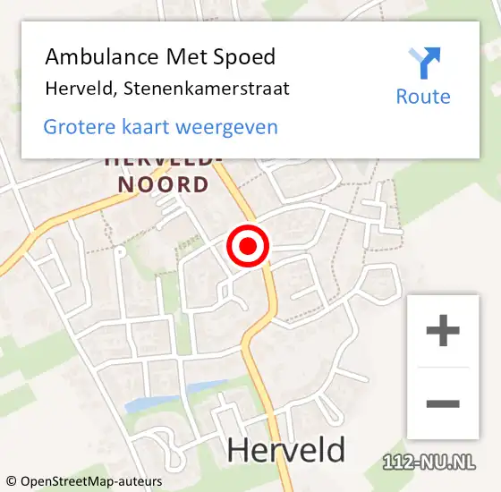 Locatie op kaart van de 112 melding: Ambulance Met Spoed Naar Herveld, Stenenkamerstraat op 5 april 2022 18:18