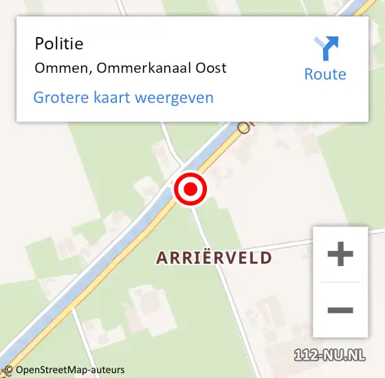 Locatie op kaart van de 112 melding: Politie Ommen, Ommerkanaal Oost op 5 april 2022 18:28