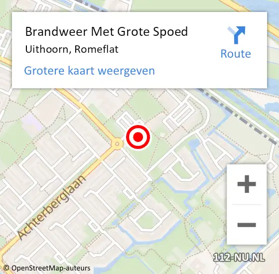 Locatie op kaart van de 112 melding: Brandweer Met Grote Spoed Naar Uithoorn, Romeflat op 5 april 2022 18:28