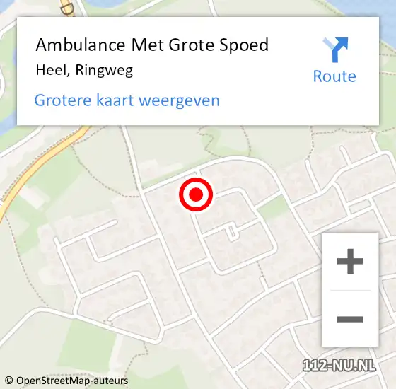 Locatie op kaart van de 112 melding: Ambulance Met Grote Spoed Naar Heel, Ringweg op 5 april 2022 18:43