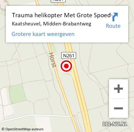 Locatie op kaart van de 112 melding: Trauma helikopter Met Grote Spoed Naar Kaatsheuvel, Midden-Brabantweg op 5 april 2022 18:48