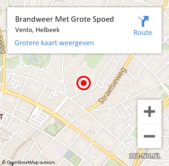 Locatie op kaart van de 112 melding: Brandweer Met Grote Spoed Naar Venlo, Helbeek op 5 april 2022 19:02