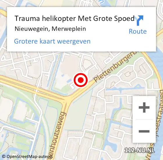 Locatie op kaart van de 112 melding: Trauma helikopter Met Grote Spoed Naar Nieuwegein, Merweplein op 5 april 2022 19:03