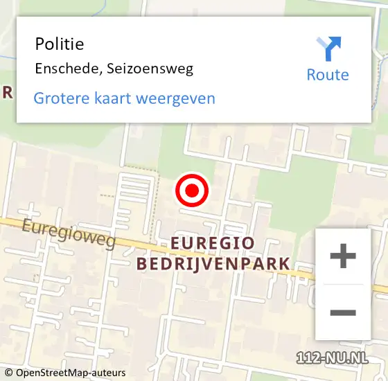 Locatie op kaart van de 112 melding: Politie Enschede, Seizoensweg op 5 april 2022 19:14