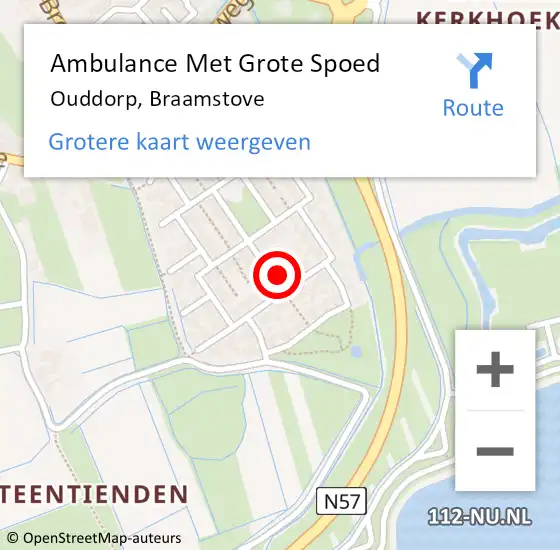 Locatie op kaart van de 112 melding: Ambulance Met Grote Spoed Naar Ouddorp, Braamstove op 5 april 2022 20:11