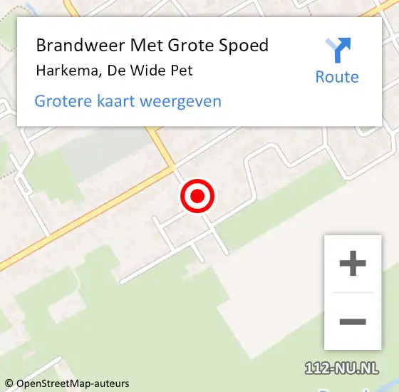 Locatie op kaart van de 112 melding: Brandweer Met Grote Spoed Naar Harkema, De Wide Pet op 5 april 2022 20:15