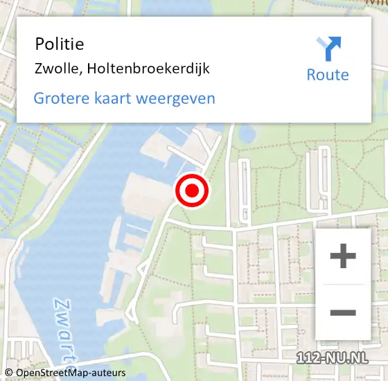 Locatie op kaart van de 112 melding: Politie Zwolle, Holtenbroekerdijk op 5 april 2022 21:52