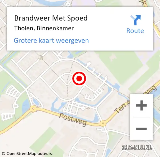 Locatie op kaart van de 112 melding: Brandweer Met Spoed Naar Tholen, Binnenkamer op 5 april 2022 22:22