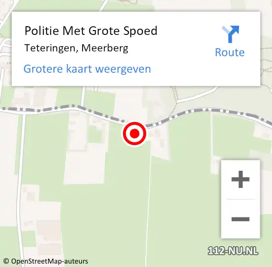 Locatie op kaart van de 112 melding: Politie Met Grote Spoed Naar Teteringen, Meerberg op 5 april 2022 23:22