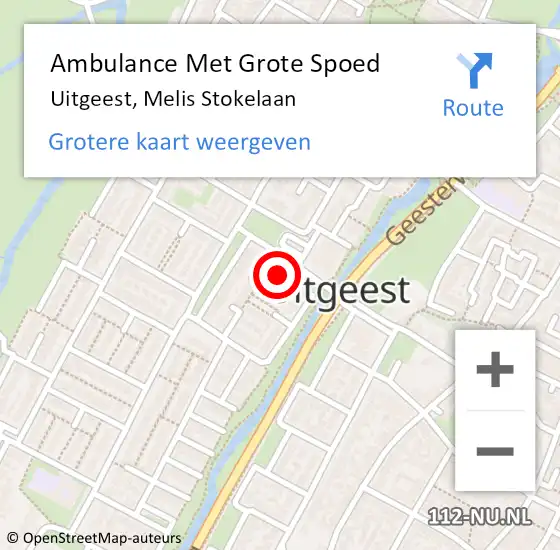 Locatie op kaart van de 112 melding: Ambulance Met Grote Spoed Naar Uitgeest, Melis Stokelaan op 5 april 2022 23:23