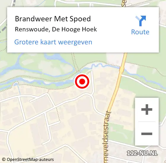 Locatie op kaart van de 112 melding: Brandweer Met Spoed Naar Renswoude, De Hooge Hoek op 5 april 2022 23:28