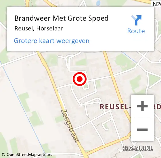 Locatie op kaart van de 112 melding: Brandweer Met Grote Spoed Naar Reusel, Horselaar op 6 april 2022 00:28