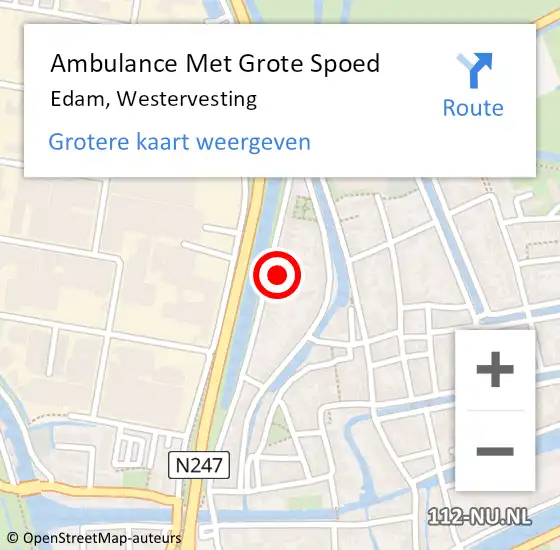 Locatie op kaart van de 112 melding: Ambulance Met Grote Spoed Naar Edam, Westervesting op 6 april 2022 03:17