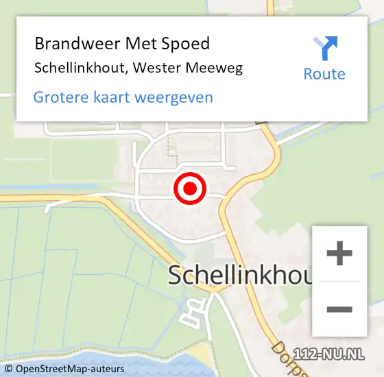 Locatie op kaart van de 112 melding: Brandweer Met Spoed Naar Schellinkhout, Wester Meeweg op 6 april 2022 03:20