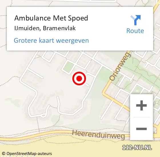 Locatie op kaart van de 112 melding: Ambulance Met Spoed Naar IJmuiden, Bramenvlak op 6 april 2022 04:44