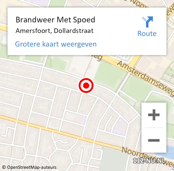 Locatie op kaart van de 112 melding: Brandweer Met Spoed Naar Amersfoort, Dollardstraat op 6 april 2022 04:59